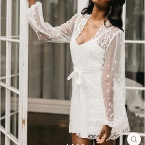 Le Rose Camile Spot Lace Bridal Robe